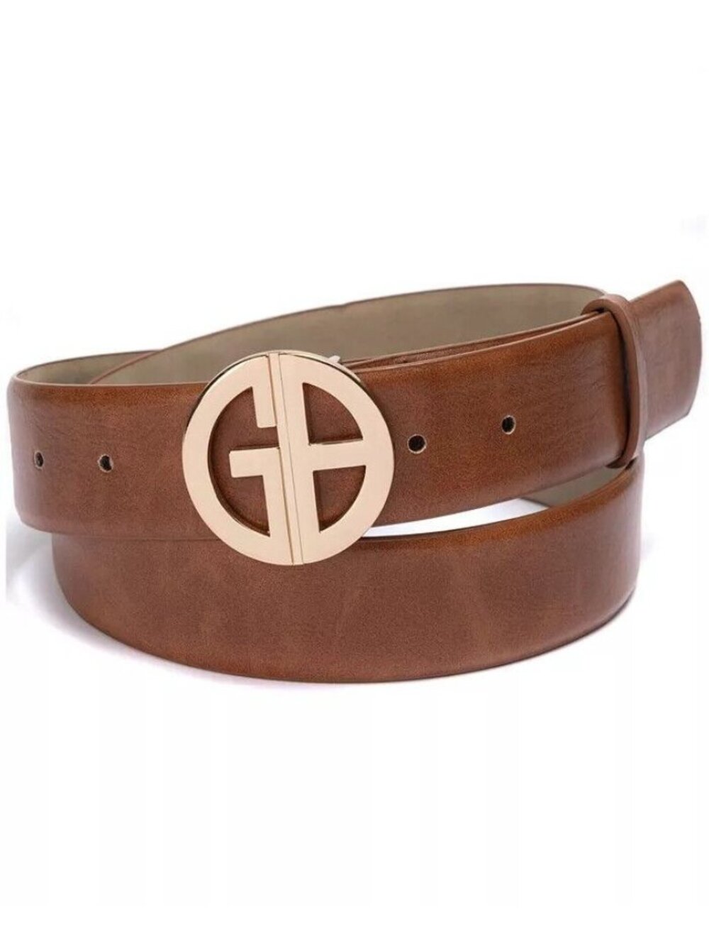 Giani Bernini Women's Signature-Buckle Panel Belt, Brown